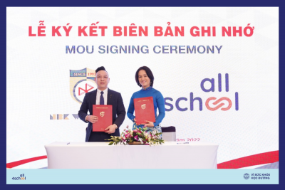 Lễ ký kết MOU hợp tác giữ all4school và Công ty Cổ phần Nguyễn Bỉnh Khiêm Tây Hồ năm 2022